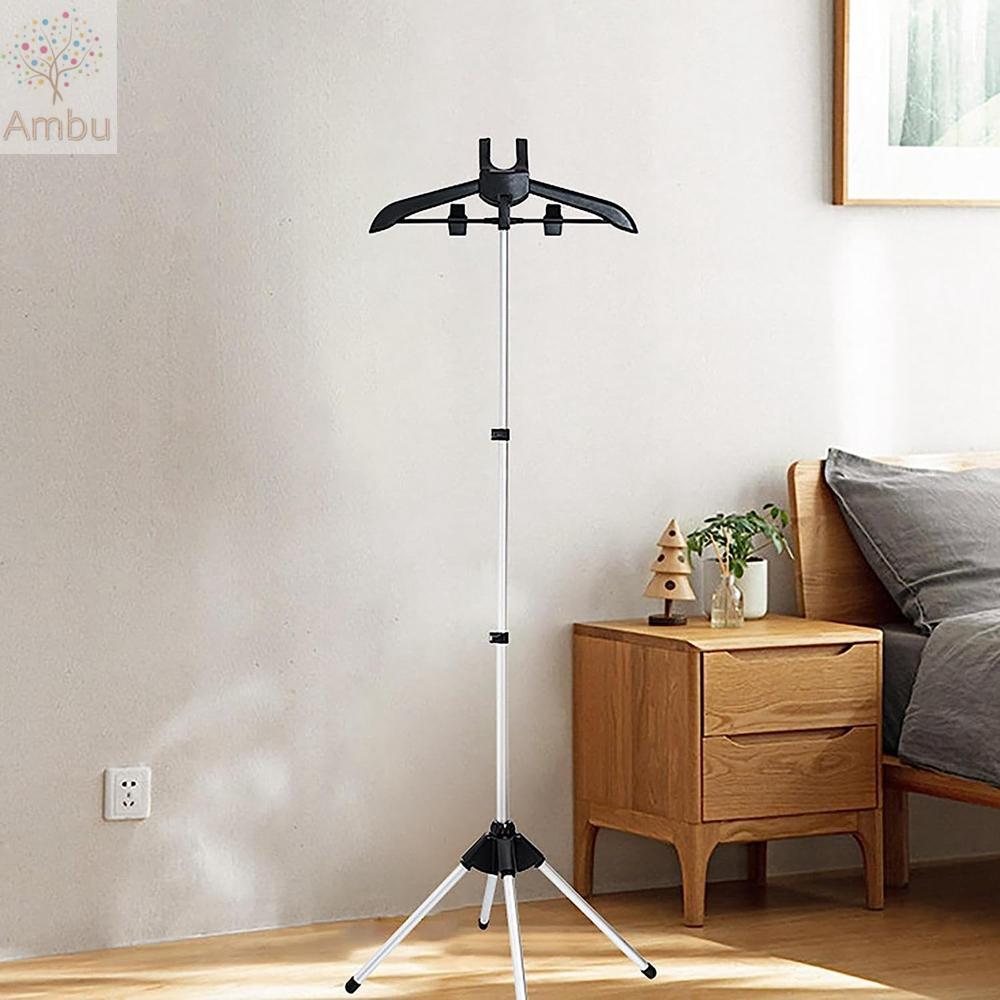 AMBU ขาตั้ง Steamer, Quadrangle Bracket Scalable ชั้นรีดผ้า, ชั้นยืนสีดํา/สีเทาอลูมิเนียมเสื้อผ้า Steamer Holder Home