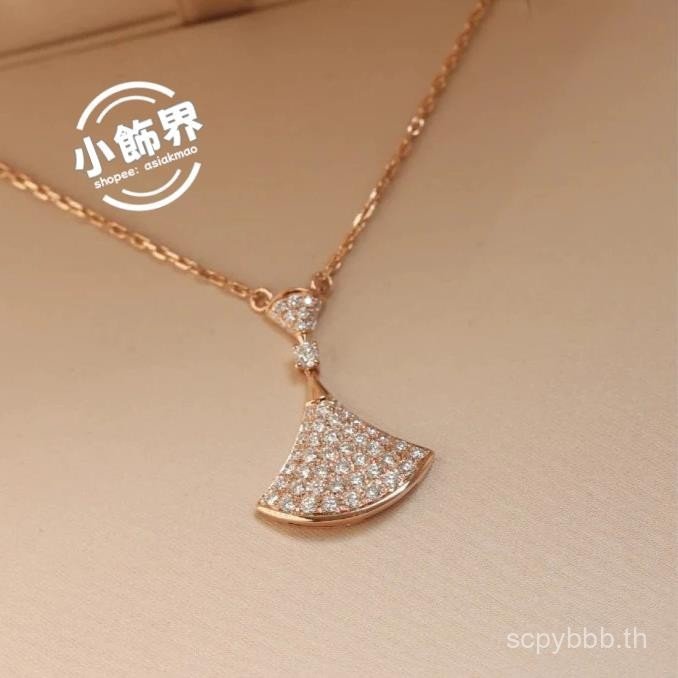 V Gold วัสดุ Kajia สร้อยคอเพชรเต็มรูปแบบพัดลมรูปห้าชั้นไฟฟ้า Non-Fading สามารถอาบน้ํา 9I7W