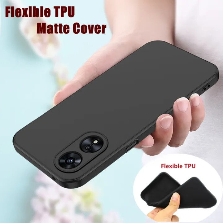 O Soft Case Oppo A60 / A18 / A38 / A58 4G/5G / A78 4G/5G / A98 / A79 Silicone Macaron Full Black Opp