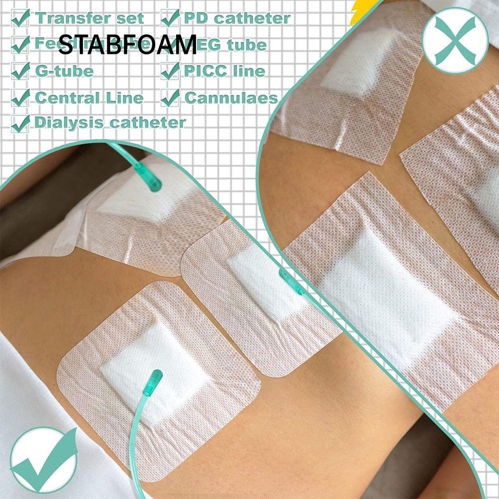 STABFOAM 10pcs Feeding Tube Pad, Gtube Supplies ผ้าพันแผลแผล Chest Catheter Cover, ทนทาน Peritoneal 