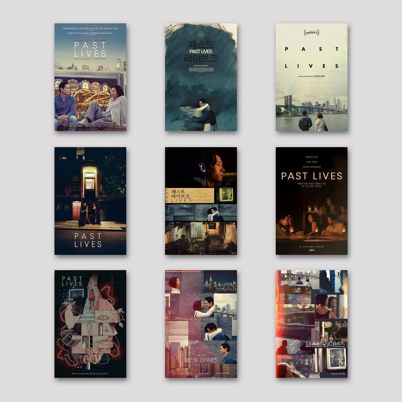 Past Lives โปสเตอร์ผ้าใบ 9 รูปแบบละครโรแมนติกภาพยนตร์ Wall Art Decor