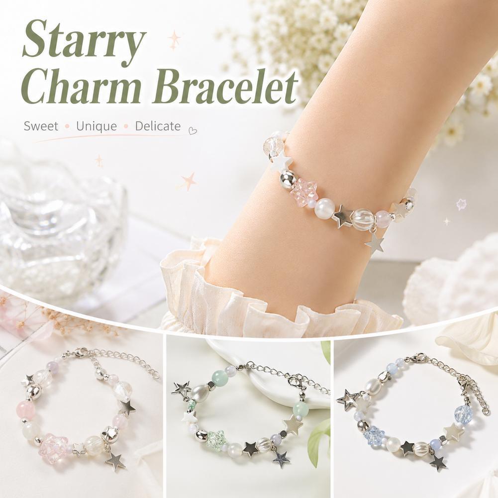 Star Beaded Heart Unique Design สร้อยข้อมือปรับได้สําหรับเพื่อนที่ดีที่สุดคู่ Sweet Cool Y2k สไตล์ Y
