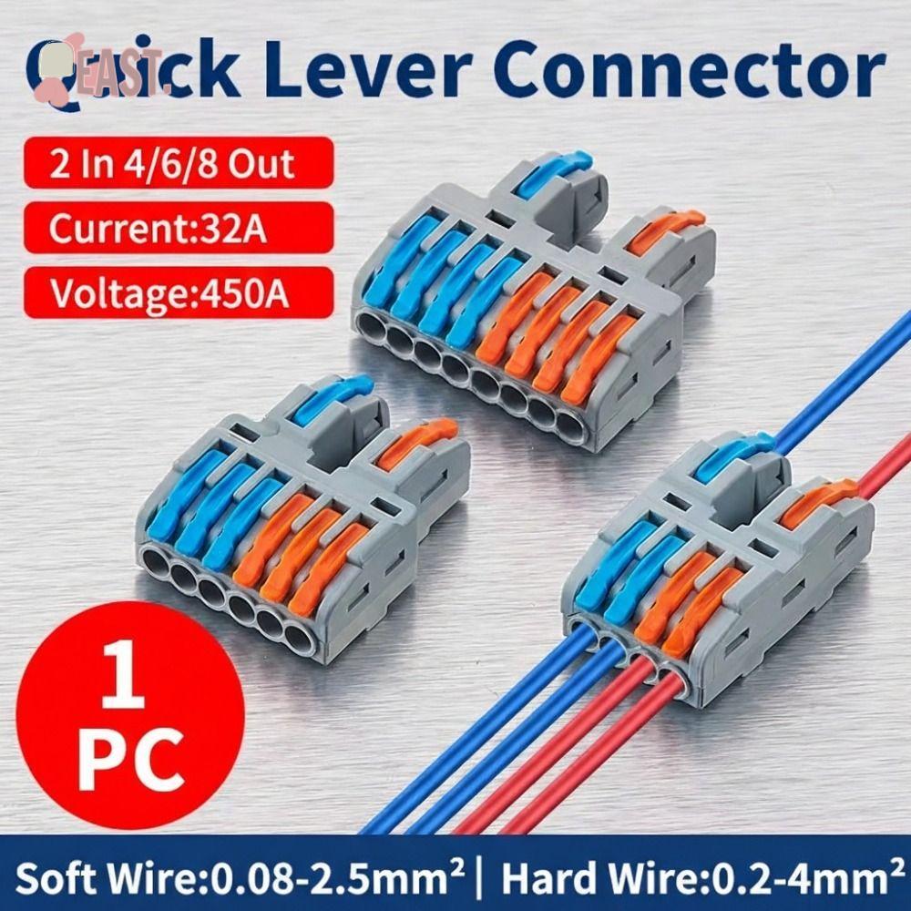 EASTS บล็อกเทอร์มินัลด่วน, คันโยก CMK 422 ขั้วต่อสายไฟ, Universal 2 in 4/6/8 Out Quick Splitter
