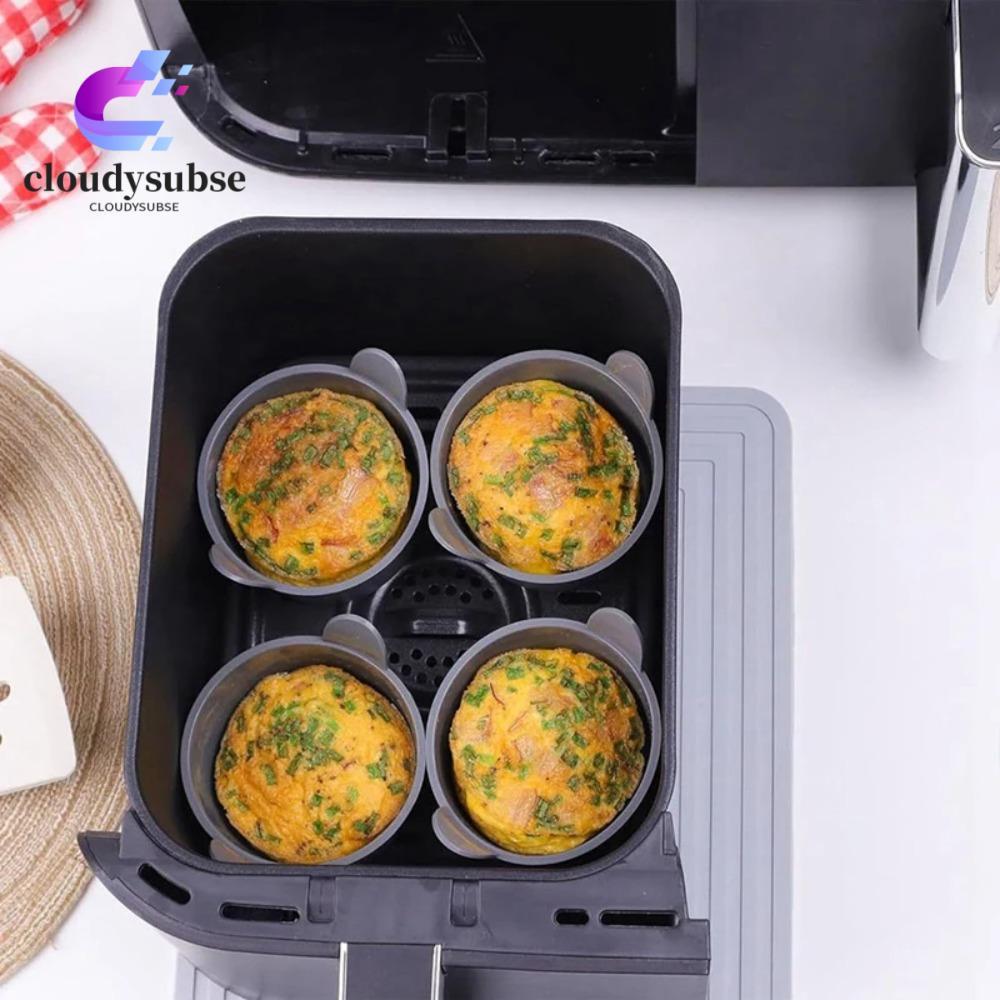 CLOUD Air Fryer Egg Poacher Moulds, Air Fryer Silicone Eggs Ramekins, Accessories Meal เตรียมเครื่อง