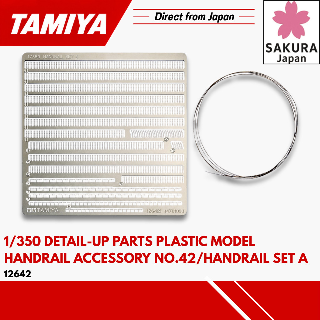 Tamiya Detail-Up Parts Handrail Set A for 1/350 Scale Plastic Model Ship / 1/350 / No.42 / Handrail 
