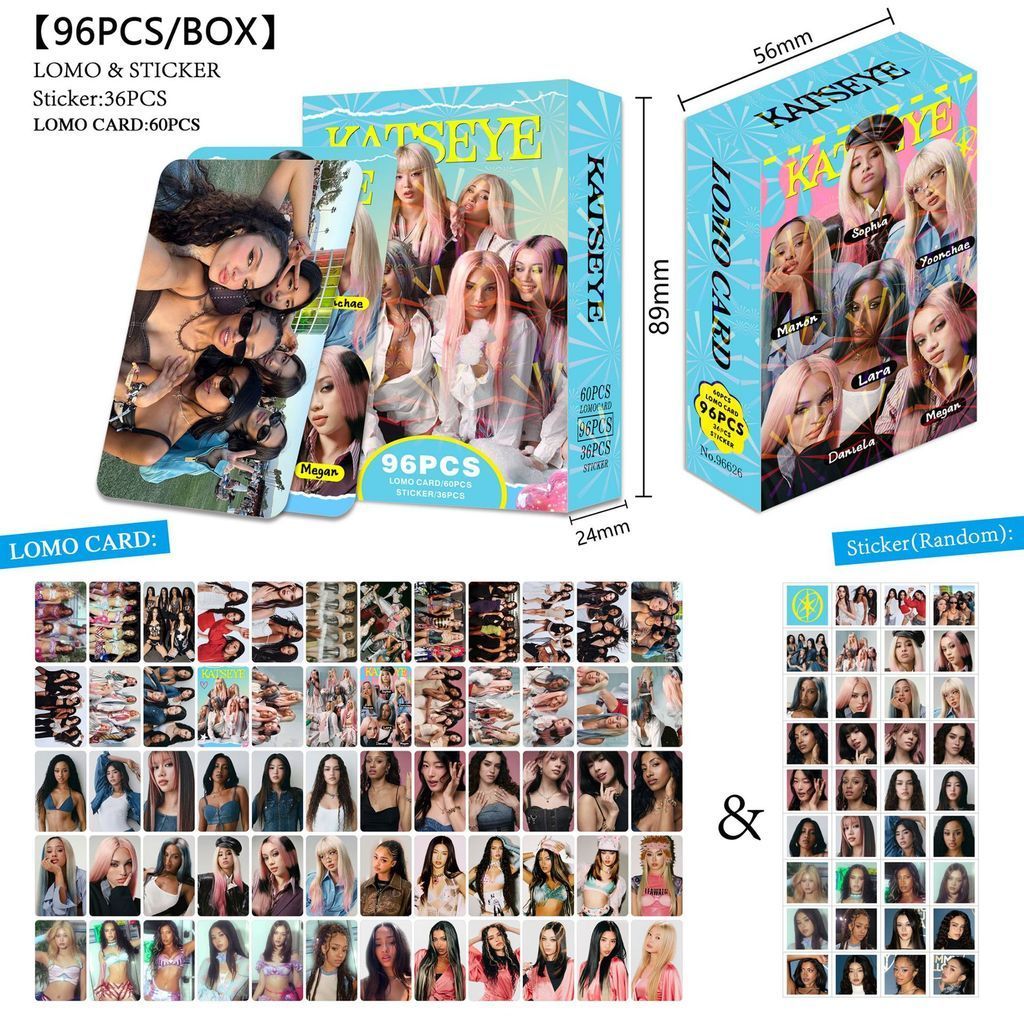 96 katseye Merchandise Photocards Star Support Photocards การพิมพ์สีสองด้าน LOMO การ์ดของขวัญ Photoc