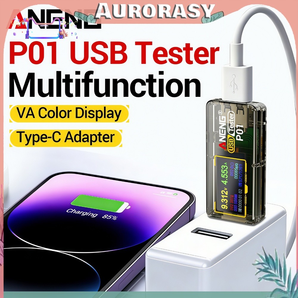 ❤เครื่องทดสอบมิเตอร์ไฟ USB Type-C โวลต์มิเตอร์แบบดิจิตอล 4V-32V