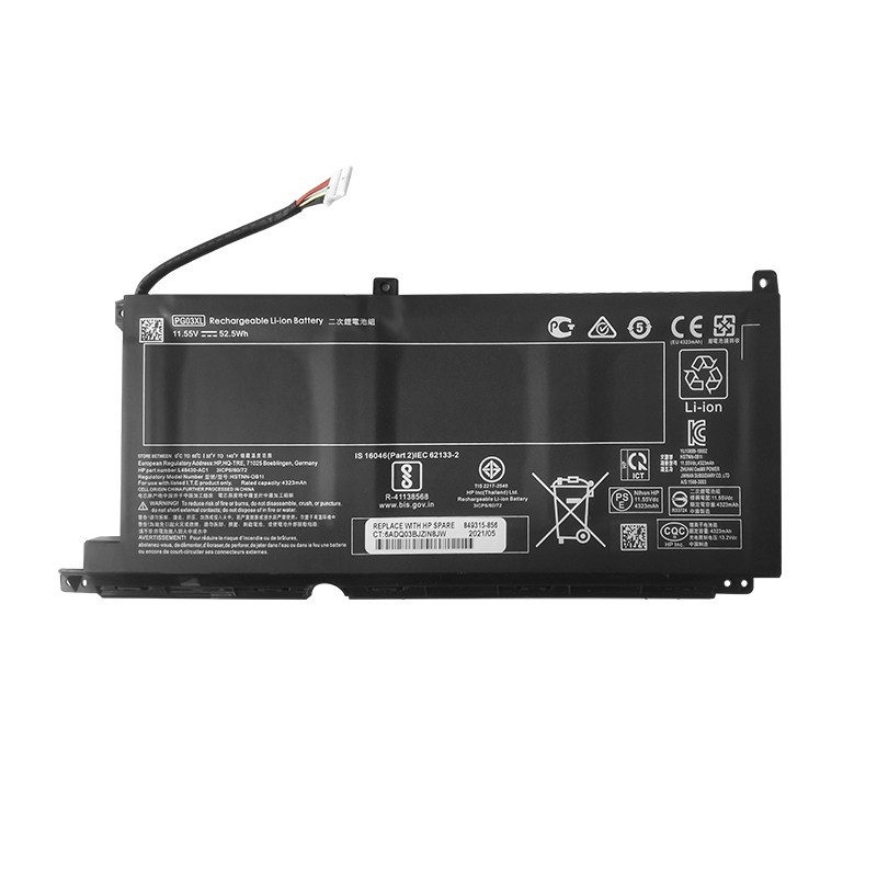 แบตเตอรี่โน้ตบุ๊ก HP 15-dk0020TX 15-dk0021TX 15-dk0125TX PG03XL