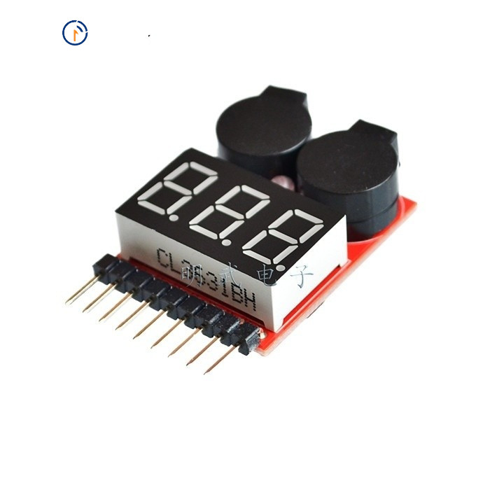 1-8S Lipo/Li-ion/Fe RC เรือแบตเตอรี่ 2 In 1 เครื่องทดสอบ LED แรงดันไฟฟ้าต่ํา Buzzer Alarm