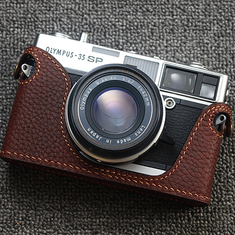 [Funper] Olympus 35SP กระเป๋ากล้องหนังแท้อุปกรณ์เสริมสําหรับจัดเก็บหนังวัวทําด้วยมือ