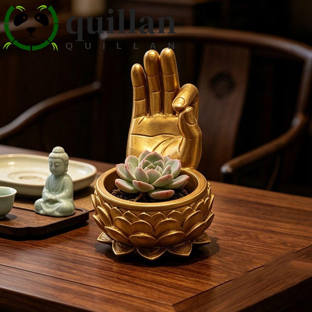 QUILLAN กระถางดอกไม้รูปดอกบัว, 3D พิมพ์ Creative Succulent Planter, กระถางปลูก Ok มือตลก Handmade Ze