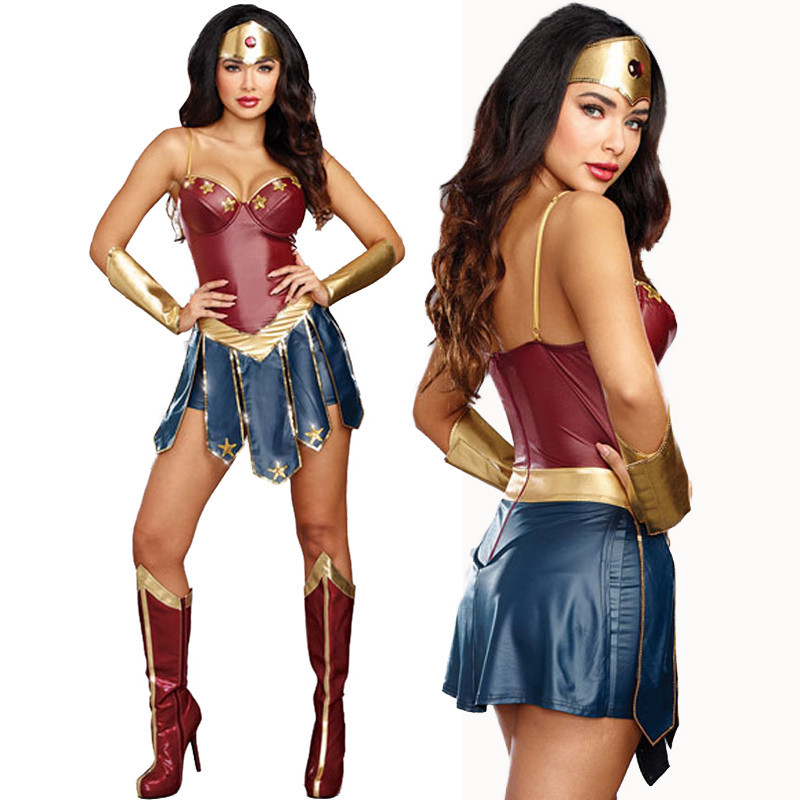 คอสเพลย์ฮาโลวีน Wonder Woman เครื่องแต่งกาย Wonder Woman...เสื้อผ้า DC Justice League Diana คน