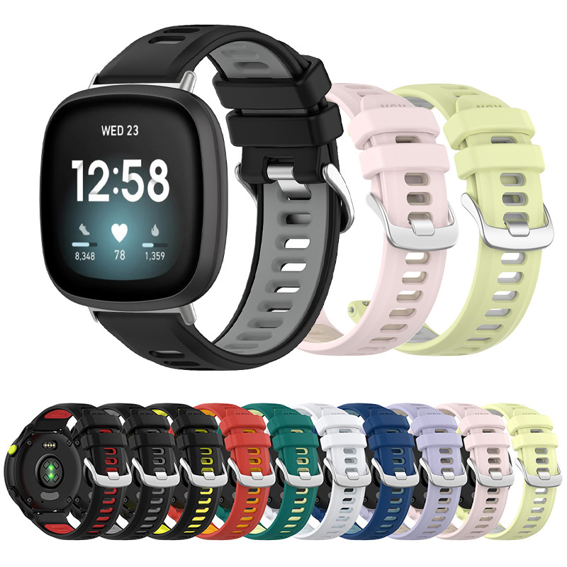 สายนาฬิกาซิลิโคนสีกีฬาฤดูร้อนสําหรับ Fitbit Versa 4 3 2 Lite Fibit Sence 2