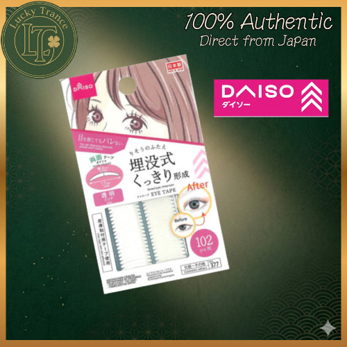 DAISO Japan Buried Eye Tape 102pcs Double Eyelid Makeup Tape Natural Finish