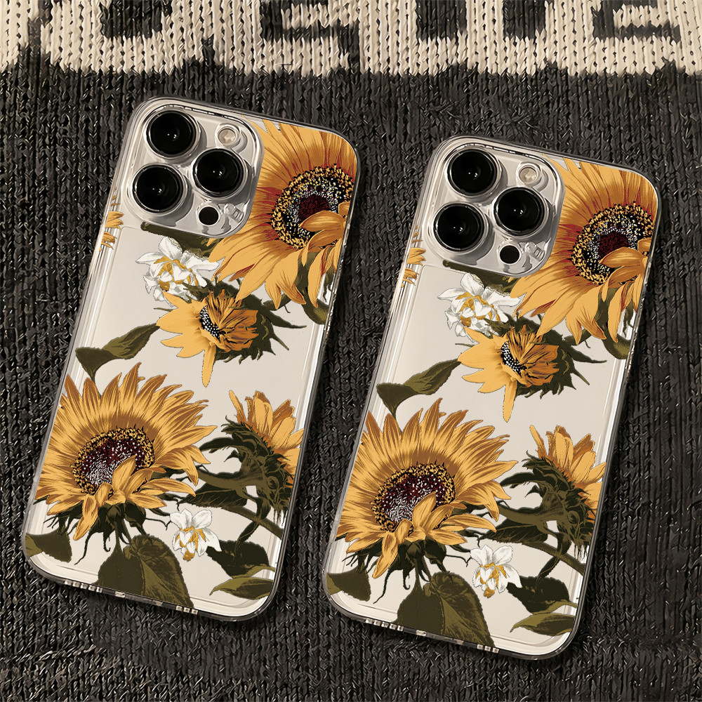 For เคส SAMSUNG A06 A05S A12 A15 A05 A53 A14 A52 A13 A51 A03 A54 A21S A23 A34 A50 A33 A04 A24 A71 กันกระแทก ทานตะวัน