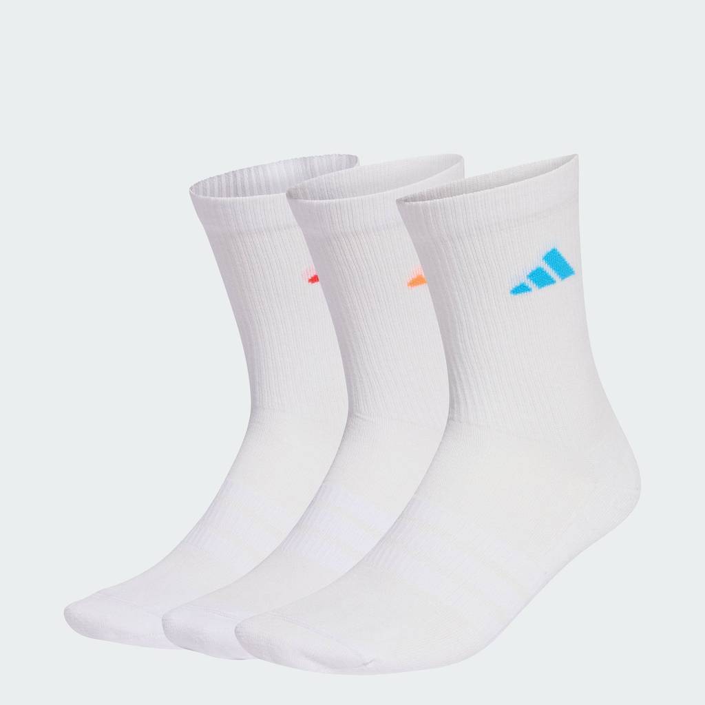 Adidas Lifestyle SET OF 3 PAIRS OF SPORTSWEAR ถุงเท้ากลางคอเบาะ Unisex สีขาว KC9623
