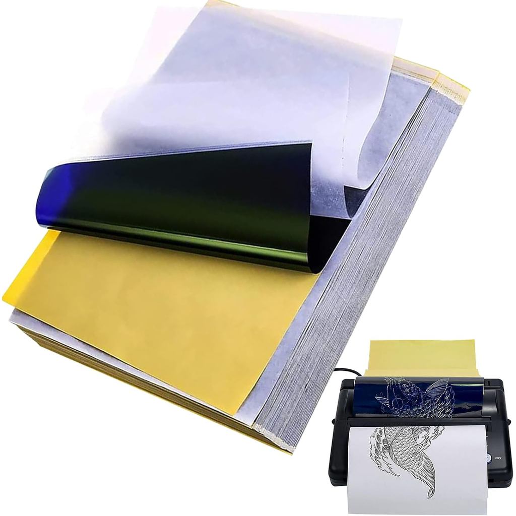 Combofix Tattoo Transfer Paper, 50 แผ่นความร้อน Tattoo Stencil กระดาษสําหรับสัก, Transfer Paper Trac