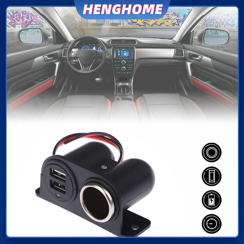 HENGHOME 12V / 24V Power Outlet 2x USB Charger Car Plug HENG TruHOME