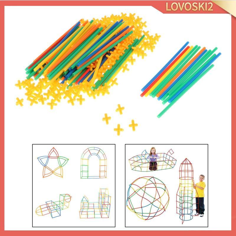 [Lovoski2] Straw Constructor Construction Fort Building ของเล่นบล็อกการพัฒนาร่วม