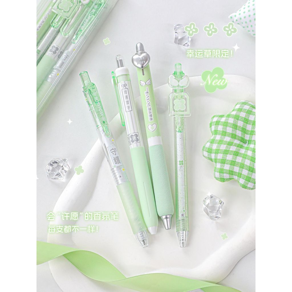 2026 สินค้าใหม่ RosyPosy Soft Set Yushou Fragrance Medium Pen Press Pen High-Value Style Stationery 