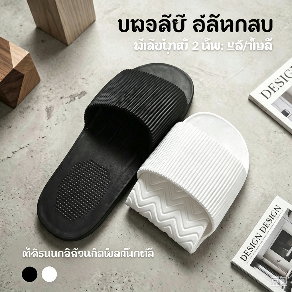 【โปรโมชั่น】รองเท้าแตะ EVA พับได้ ทนทาน สวมใส่สบาย กันลื่น สำหรับห้องน้ำและใช้ภายนอก เหมาะพกพาไปท่องเที่ยว พร้อมส่ง