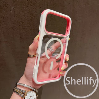 2-in-1 สีปิดกั้นแถบป้องกันการตกโปร่งใสสูงอะคริลิคเคสโทรศัพท์แม่เหล็กเหมาะสําหรับ iPhone 15, 16, 17 Pro Max รวมทุกอย่างด้านข้างเลื่อนฝาครอบซิลิโคนป้องกันการตก