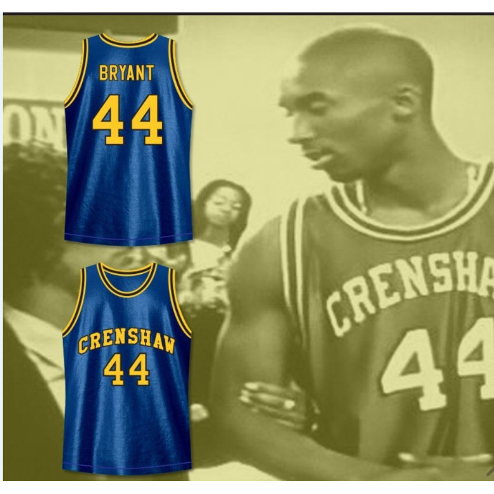 Kobe Bryant Triant Hightower 44 Crenshaw High School Blue Basketball Jersey ปัก Jersey