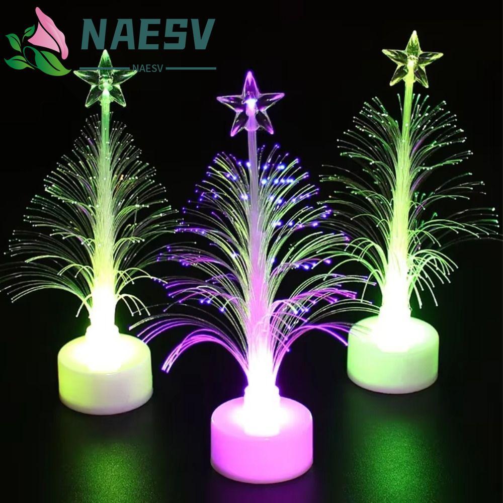 NAESV LED Christmas Fiber Tree, Luminous Color-changing Color-changing Tree, LED Light Night Light F