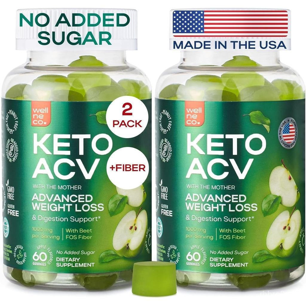 AppleCiderVinegarGummies1000Mg(2Pack)-KetoACVGummiesforWeightLoss,BellyFat,Croping,Digestion,Sugar-K