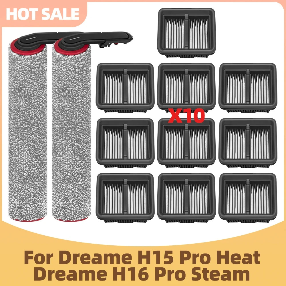 สําหรับ Dreame H15 Pro ความร้อน/Dreame H16 Pro Steam ชิ้นส่วนสูญญากาศแปรงลูกกลิ้งกรองอุปกรณ์เสริมไม่