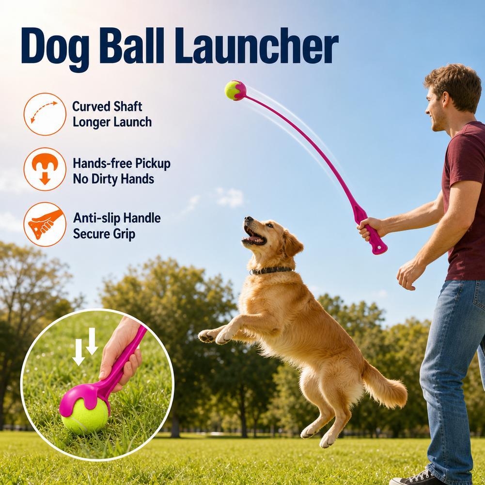 สุนัขดึง Launcher Stick สําหรับการฝึกอบรมกลางแจ้งโยนลูกเทนนิส Far สําหรับ Interactive Play และ X2N7