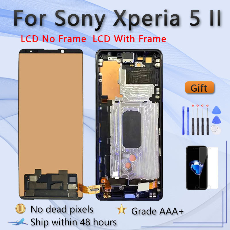SONY 6.1 "OEM LCDสําหรับSony Xperia 5 II SO-52A XQ-AS52 XQ-AS62 XQ-AS72 A002SO SOG02 จอแสดงผลTouch S