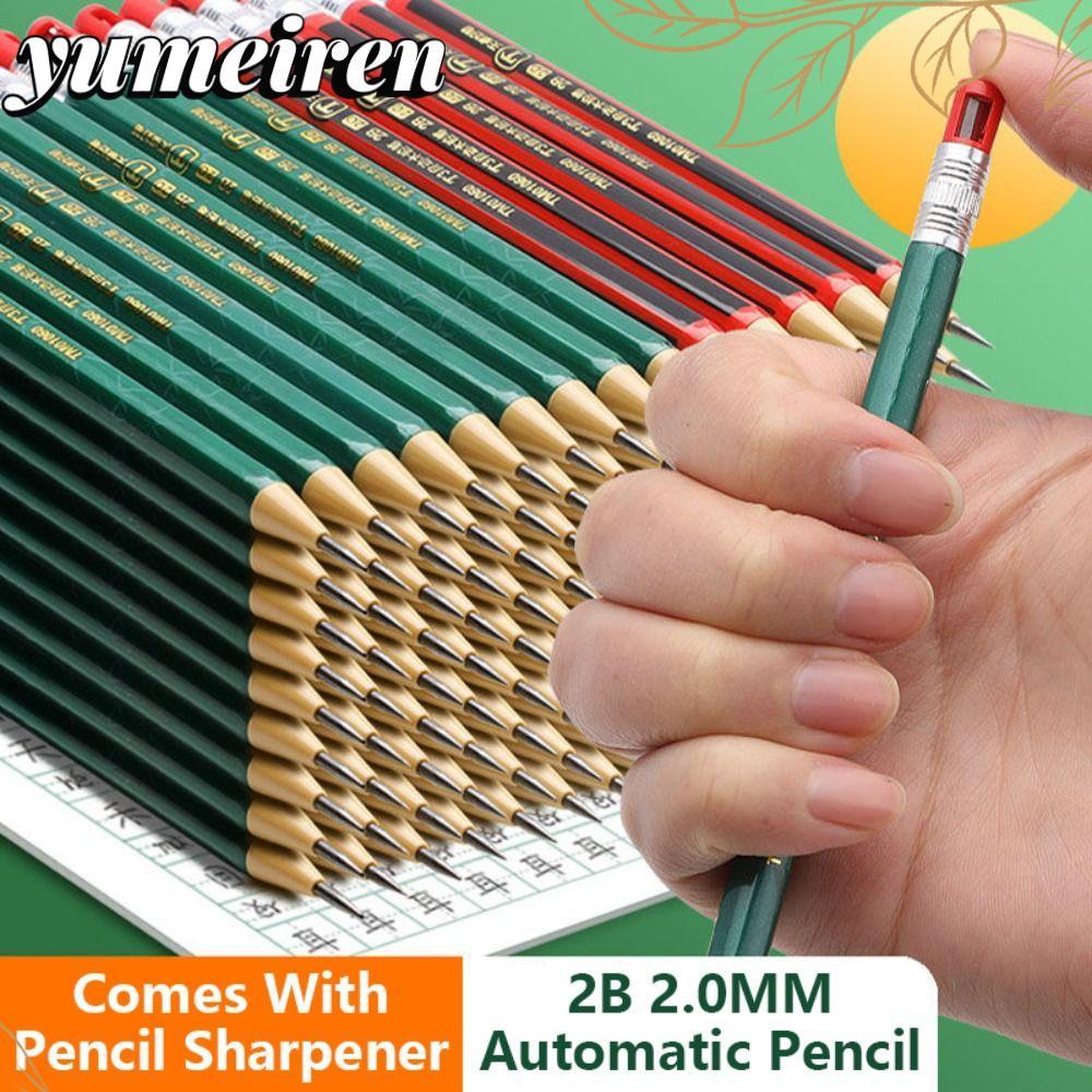 YUMEIREN ดินสออัตโนมัติ, 2.0 มม.2B Sketch Drawing Writing Tool ดินสอกด, เครื่องเขียนกันลื่นมาพร้อมกั