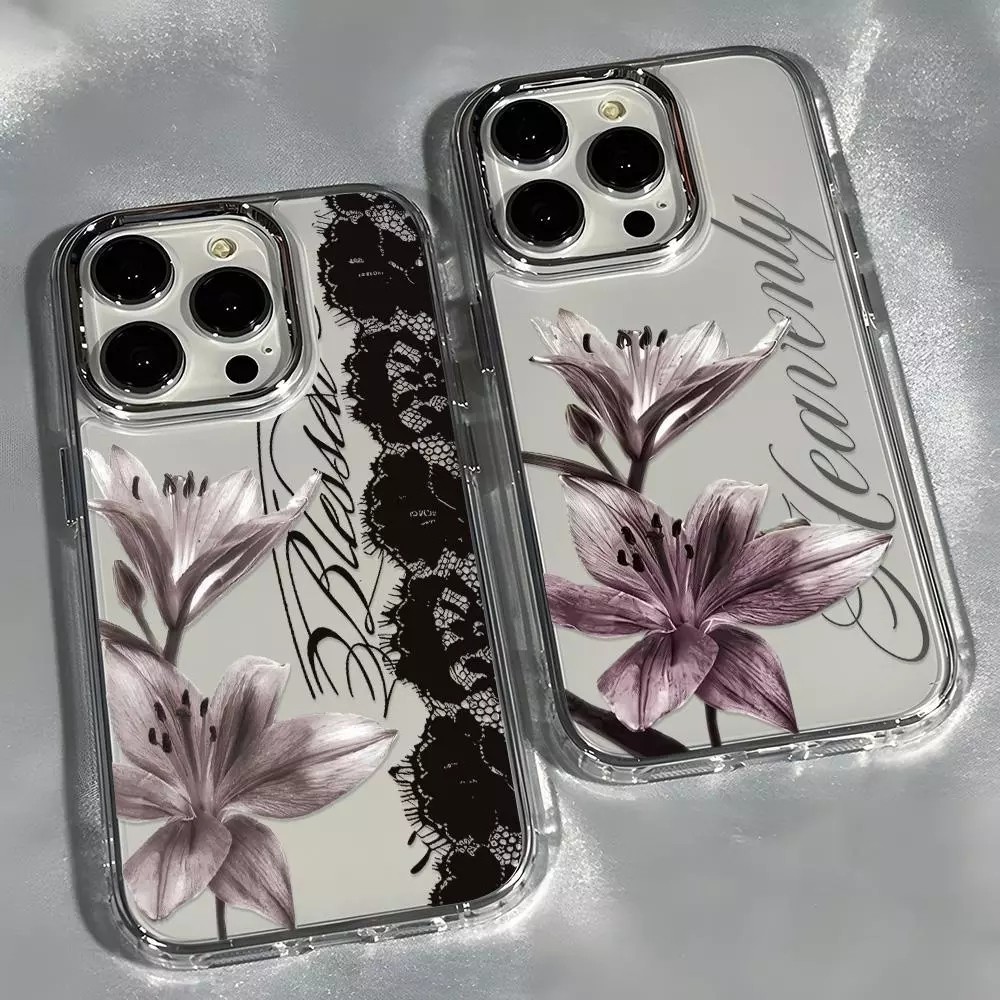 For เคส SAMSUNG A06 A05S A12 A15 A05 A53 A14 A52 A13 A51 A03 A54 A21S A23 A34 A50 A33 A04 A24 A71 กันกระแทก ลายดอกลิลลี่
