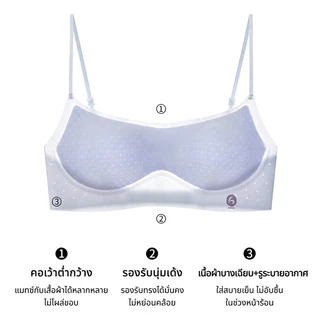 『Brelira』บรา ไร้ตะเข็บ คอต่ำ ซ่อนขอบ ฟิกซ์คัพ คัพบาง สายเดี่ยว เนียนใต้เสื้อ ระบายอากาศ เต้าเรียบ เหมาะกับ เสื้อคอเหลี่ยม คอวี เว้าหลัง