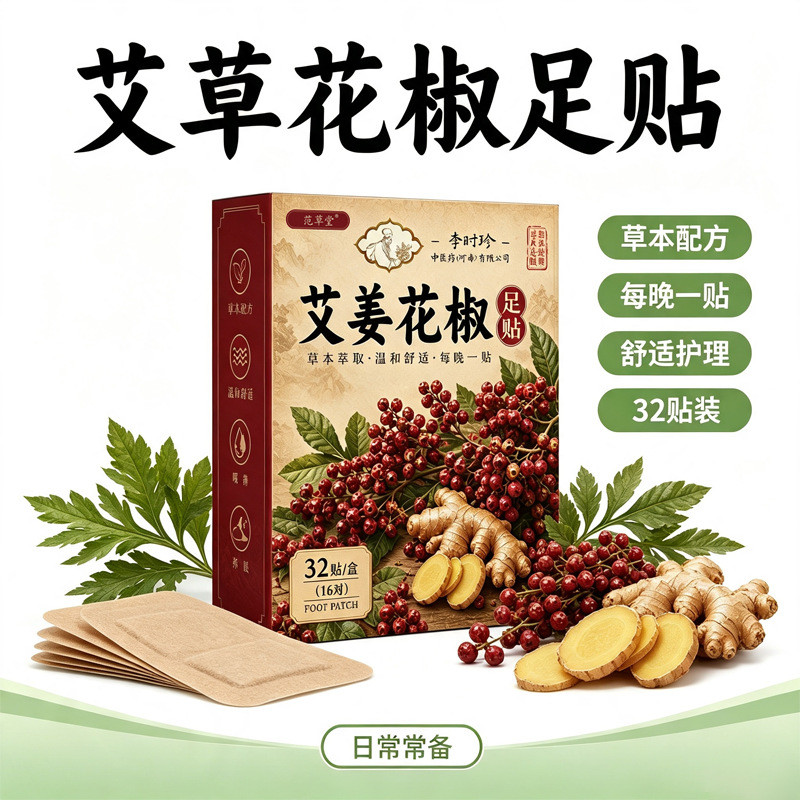 [ขายดีขายดี] Fancaotang Wormwood Pepper Foot Patch Wormwood Ginger Foot Patch Warm Foot Help Sleep F