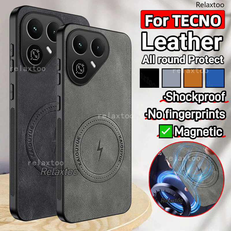 TECNO Pova8 สําหรับ Tecno Pova 8 Pova8 Pro 8Pro Pova8Pro TecnoPova8Pro 5G LK6 หนังนุ่ม TPU แม่เหล็กช