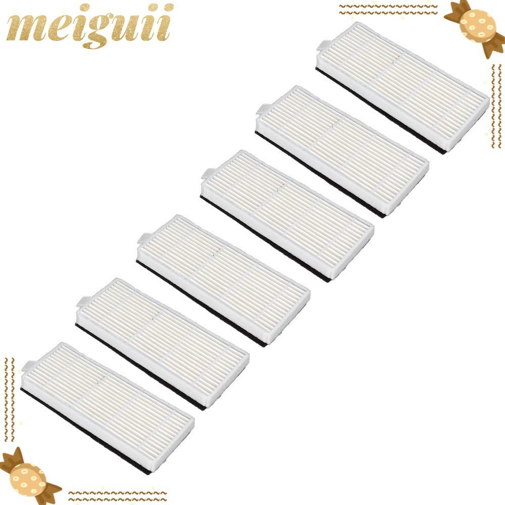 MEIGUII 6PCS เครื่องดูดฝุ่นกรอง,ดึง Tab ง่ายเปลี่ยน Sweeper Filter Replacement,ABS ฟองน้ําสีขาวกรอบส