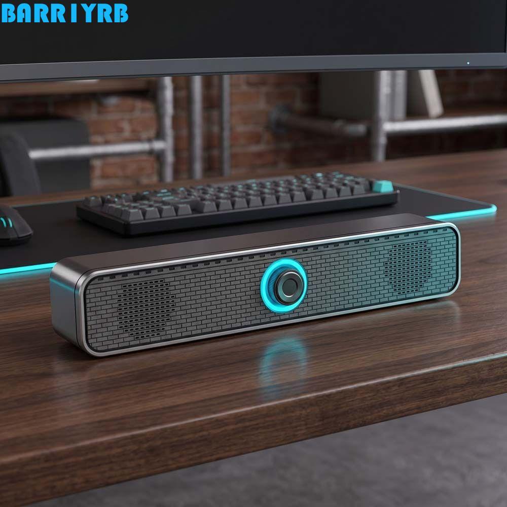 BARR1YRB PC Soundbar, ลําโพง Soundbar โฮมเธียเตอร์เสียงเซอร์ราวด์ USB Powered Wired Soundbar สําหรับ