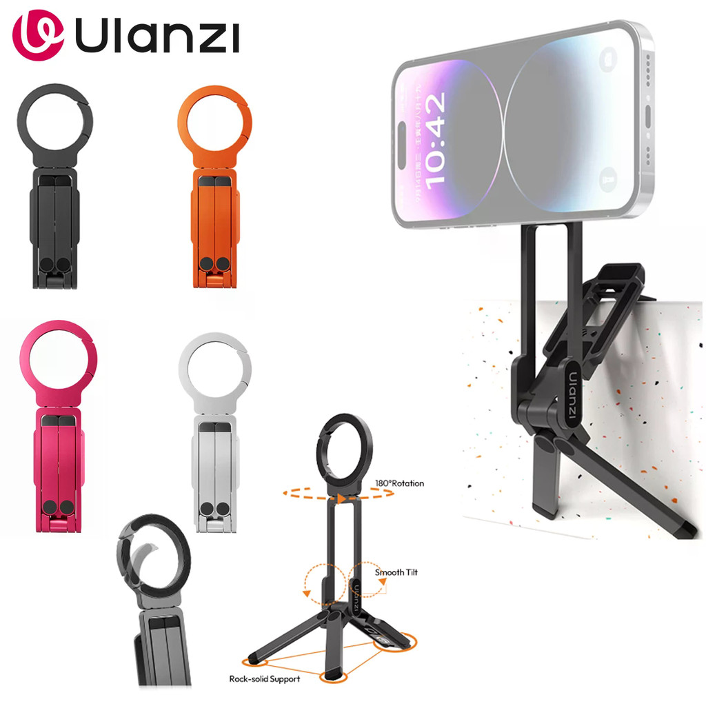 Ulanzi MA38 MagLock ขาตั้งโทรศัพท์คู่แม่เหล็กเหนือศีรษะขาตั้งกล้องสําหรับขาตั้งโทรศัพท์ iPhone