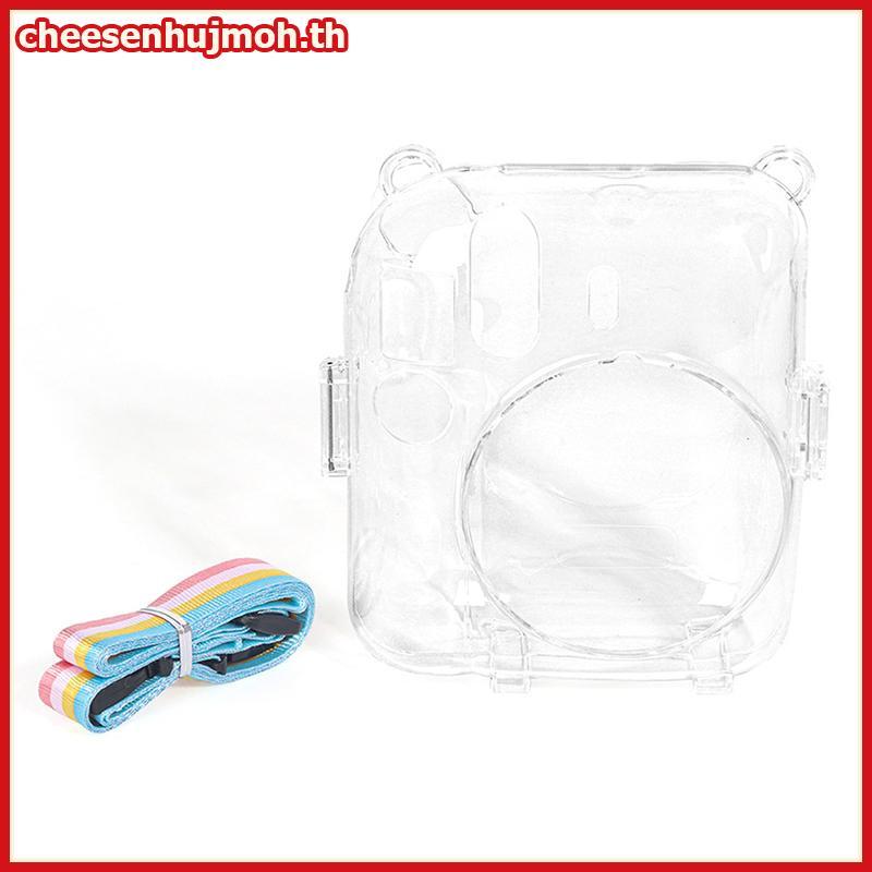 CN 1 PC คริสตัลเงากล้องสําหรับ Instax Mini 12 โปร่งใส Glitter กระเป๋าพร้อมสายคล้องสําหรับ Instax Min