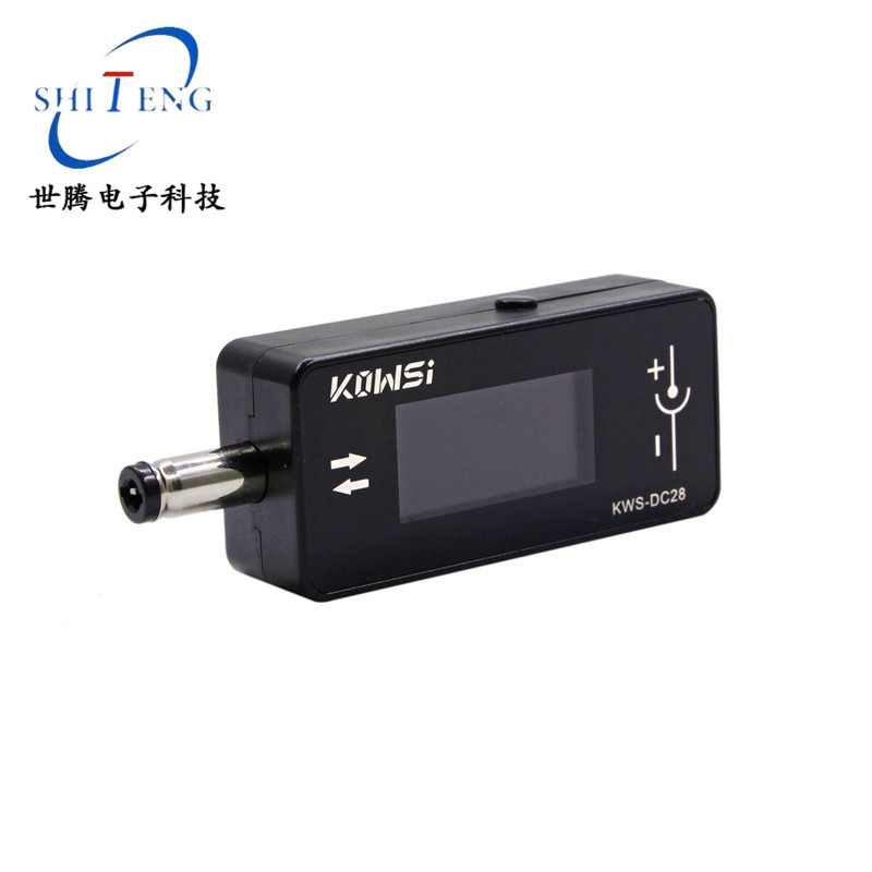 เครื่องตรวจจับการชาร์จ KWS-DC28 รองรับอินเทอร์เฟซ DC5525 กระแสสูง 12A พร้อมโวลต์มิเตอร์และมิเตอร์วัด