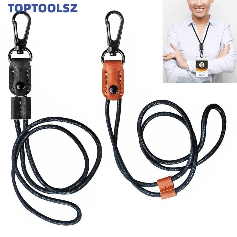 TOPTOOLS 1 PC Badge Lanyard อุปกรณ์สํานักงานแขวนเชือกปรับโลหะ Clasp สายคล้องคอ