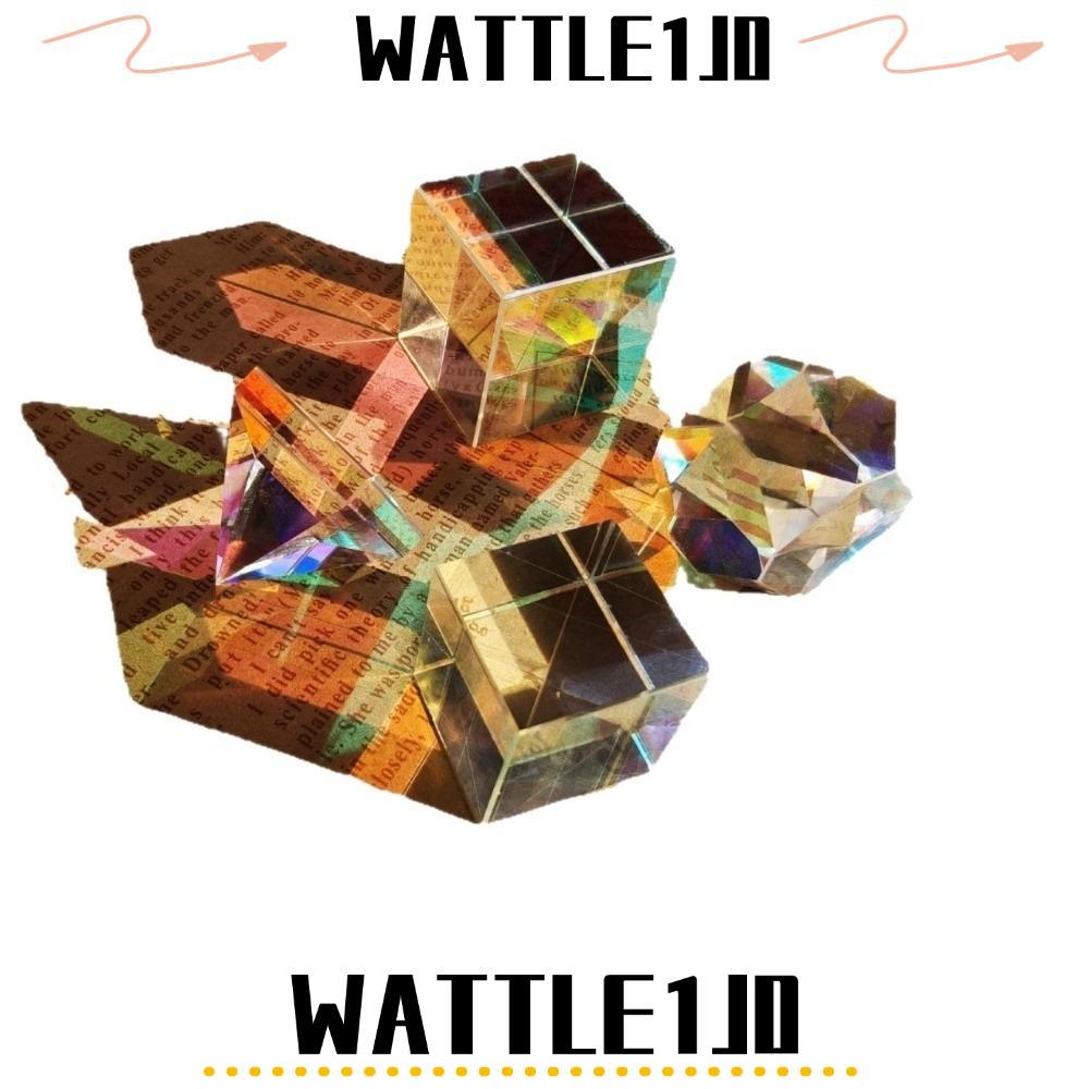 WATTLE1J0 Dispersion Cube, 15x15 มม.คริสตัลประดิษฐ์แก้วปริซึม Cube, แก้วสี Cube Prism Photo Prop