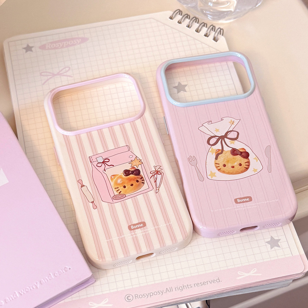 ขนมปังแมวเปลือกนิ่มกันกระแทกเคสโทรศัพท์เข้ากันได้กับ ไอโฟน17โปรแม็กซ์ 16 15 14 13 12