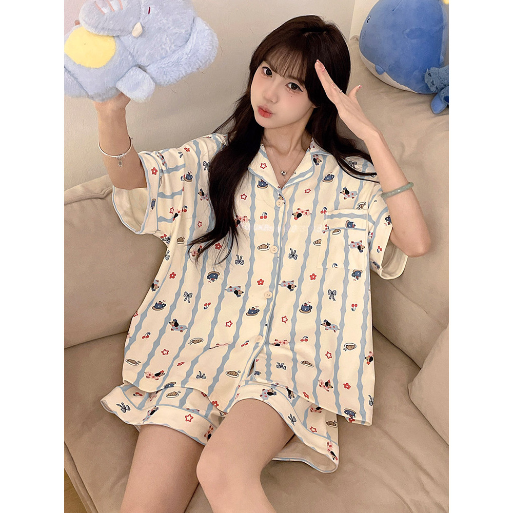 2026 สไตล์ใหม่น่ารักบางสไตล์ Dachshund สุนัขชุดนอนแขนสั้นฤดูร้อนสุภาพสตรี Plus ขนาด Loungewear ชุดสา