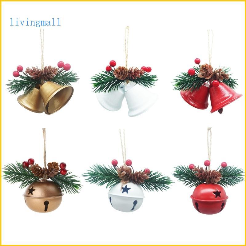 LIVI Vintage Christmas Bells ต้นไม้แขวนเครื่องประดับโลหะ Jingle Bells สําหรับตกแต่งคริสต์มาส Holiday