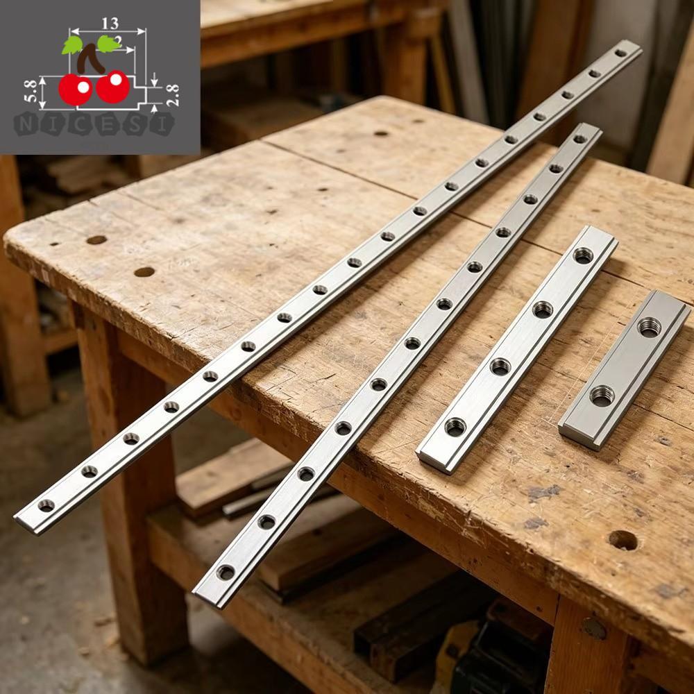 NICESI Miter Track Jig, อลูมิเนียม 19 T-Slot T-Slot คู่มือ Rail, ทนทาน Slider Rail M6 Double Groove 