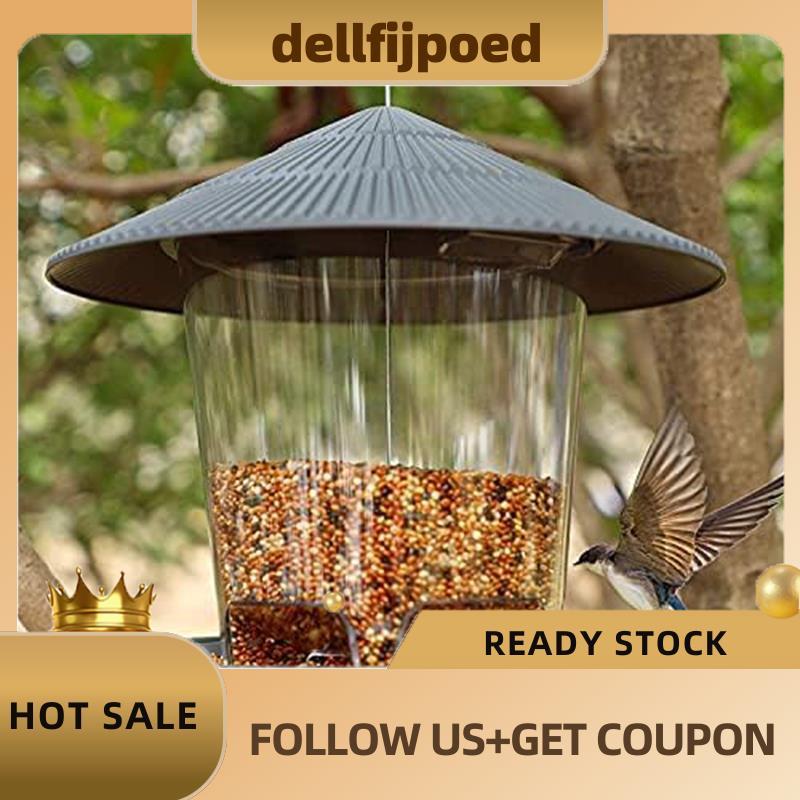 dellfijpoedWild Bird Feeder, Outside Squirrel Proof Bird Feeder, Hanging Wild Bird Feeder with Round