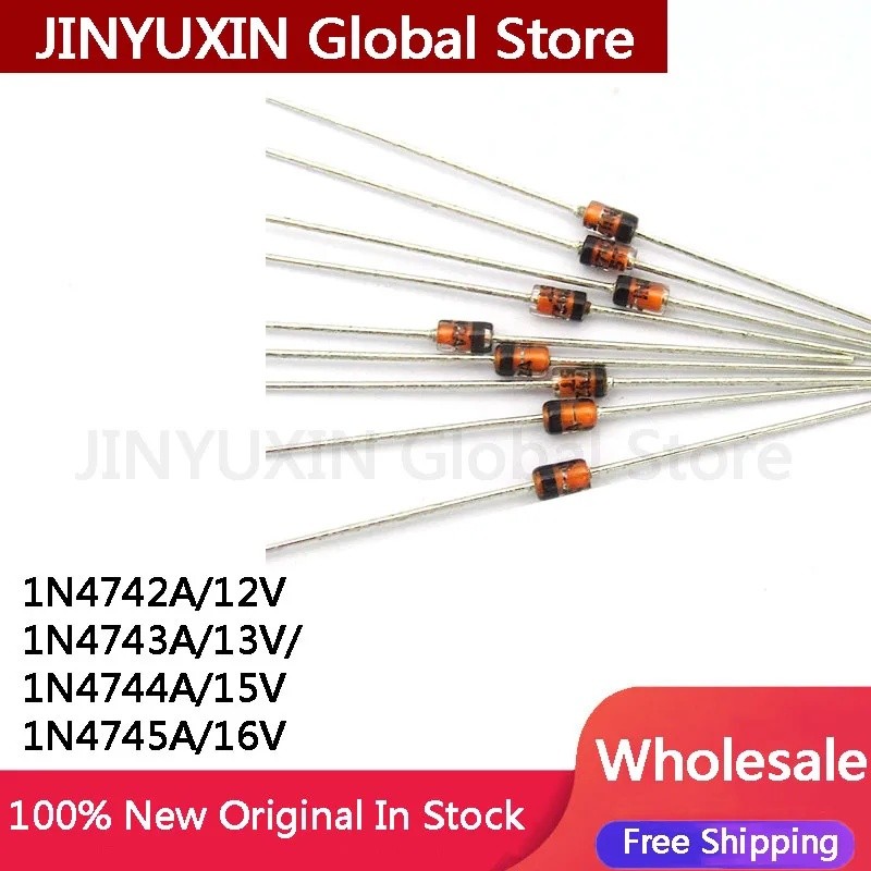10 ชิ้น 1N4742A 12V 1N4743A 13V 1N4744A 15V 1N4745A 16V DO-41 ในสต็อกขายส่ง